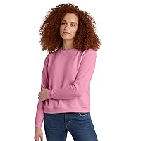 Hanes Women's Ecosmart V-notch Crewneck Sweatshirt, Fleece Pullover Sweatshirt for Women