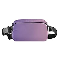 Purple Gradient Fanny Pack for Women Men Belt Bag Crossbody Waist Pouch Waterproof Everywhere Purse Fashion Sling Bag for Running Hiking Workout Travel