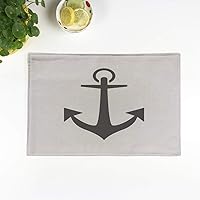 Set of 4 Placemats Navy Clip Nautical Anchor Compass Ship Badge Boat Captain 12.5x17 Inch Non-Slip Washable Place Mats for Dinner Parties Decor Kitchen Table