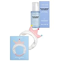 Hydra Vibes 10-Hyaluronic Acid Serum, 30ml, 1.01 fl. oz. + Face Wash Headband - Pink Tiara (1 Count) Bundle