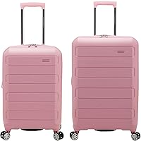 Traveler's Choice Pagosa Indestructible Hardshell Expandable Spinner Luggage, Pink, 2 Piece Set