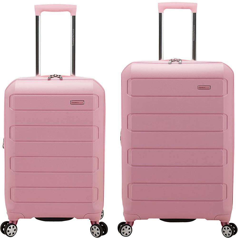 Traveler's Choice Pagosa Indestructible Hardshell Expandable Spinner Luggage, Baby Blue, 2-Piece Set (22/26)
