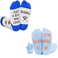 Zmart Baseball Gifts For Kids Boys Girls Who Love Baseball Gifts For Baseball Lovers Players, Funny Cool Novelty Fuzzy Baseball Kids Boys Girls Socks