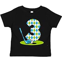 inktastic Argyle Golf 3rd Birthday Toddler T-Shirt