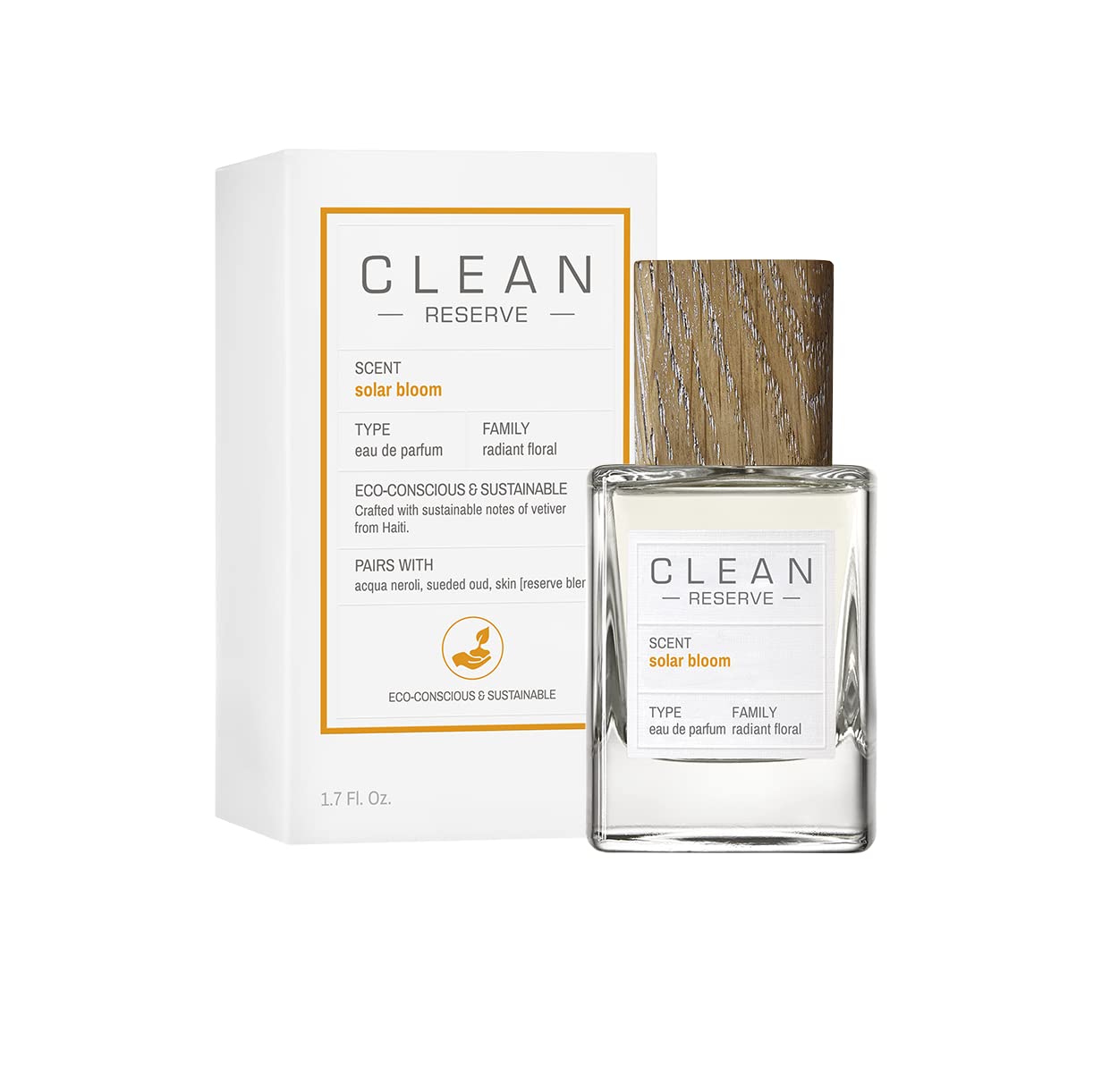 CLEAN RESERVE Solar Bloom Eau de Parfum, Eco-Conscious & Sustainable Spray Fragrance, Vegan, Phthalate-Free, & Paraben-Free