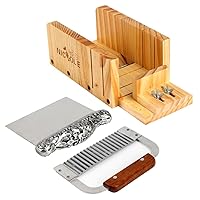 Soap Cutter Tools Set-3 Multifunction Adjustable Wood Loaf Cutting Box Stainless Steel Wavy & Straight Scraper