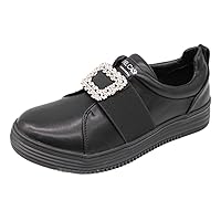Women's Square Bijou Thick Sole Sneakers Slip-on Buckle 9617419