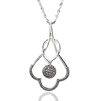 925 Silver Black Diamond Pendant Necklace