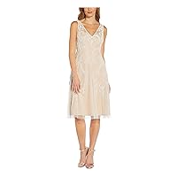 Adrianna Papell Women's Beaded Midi Dress