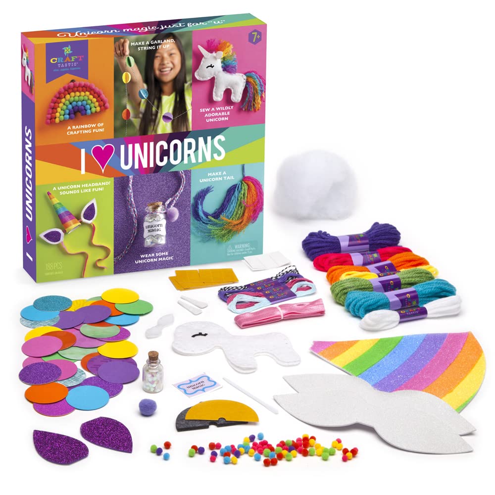 Craft-tastic — DIY Arts & Craft — I Love Unicorns Kit — 6 Amazing Unicorn-Inspired Projects! — For Ages 7+