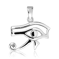 WithLoveSilver 925 Sterling Silver Heart Ancient Egyptian Eye of Ra Good Luck Pendant