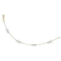 Finejewelers 14k Yellow and White Gold Cable Chain with 4 Infinity Charms Bracelet