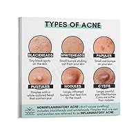 CSXCLYA Identify The Type of Acne And How to Treat Acne Skin Knowledge Poster (4) Home Living Room Bedroom Decoration Gift Printing Art Poster Frame-style 24x24inch(60x60cm)