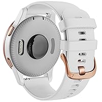 18 20mm Silicone Wrist Strap for Garmin Vivoactive 3 4S Garmin Venu Smart Watch Band for Forerunner 645 245 Wristband Strap (Color : White, Size : 18mm Vivoactive 4S)