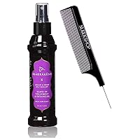 short SIeekshop Comb + Marrakesh X LEAVE-IN TREATMENT & DETANGLER (Argan & Hemp Oil Therapy) Hair Spray - Scent, Clean & Moisturize Hair, Vegan, Cruelty Free, Hairspray (High Tide Scent (4 oz))