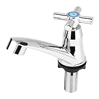 Cold Water Faucet For Pop Up Camper Bathroom Faucet, Bathroom Sink Faucet Centerset with Drain Assembly, ABS Plastic Single Cold Faucet Water Tap Bathroom Basin Kitchen Sink Accessories(Cross G1/2)