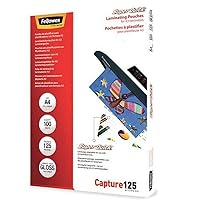Fellowes Capture A4 125 Micron Super Quick Glossy Laminating Pouches (Pack of 100)
