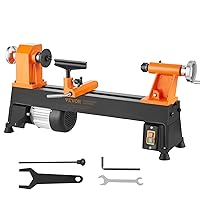 VEVOR Benchtop Wood Lathe, 10 in x 18 in, 0.5 HP 370W Power Wood Turning Lathe Machine, 5 Variable Speeds 780/1320/1920/2640/3840 RPM with Rod Injection Wrenches Faceplate Foot Pads, for Woodworking