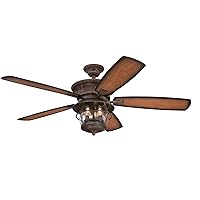 Westinghouse 7233400 Brentford Indoor Ceiling Fan with Light, 52 Inch, Aged Walnut