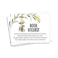 30 Books For Baby Shower Request Cards Bring A Book Instead Of A Card koala baby Jungle Animals Baby Shower Invitations Inserts Games