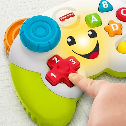 Fisher-Price Laugh & Learn Baby & Toddler Toy Game & Learn Controller Pretend Video Game with Music Lights & Activities Ages 6+ Months