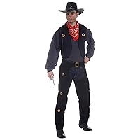 Forum Novelties Men's Wild West Cowboy Vest and Chaps Costume Set, Multi, One Size