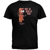 Old Glory Don't Go Bacon My Heart Couples Black Adult T-Shirt - X-Large