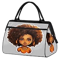 Travel Duffel Bag, Sports Tote Gym Bag, Africa Girl Overnight Weekender Bags Carry on Bag for Women Men, Airlines Approved Personal Item Travel Bag for Labor and Delivery