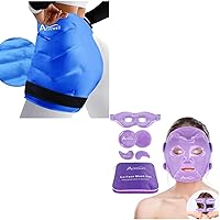 Atsuwell XL Hip Ice Pack Wrap After Surgery & Cooling Ice Face Eye Mask Set for Dark Circles and Puffiness