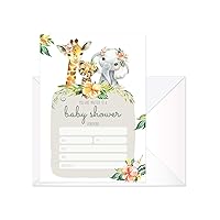 Boho Safari Animal Baby Shower Invites / 25 Welcome Baby Desert Animals Party Invitations / 5