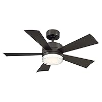 Wynd Smart Indoor and Outdoor 5-Blade Ceiling Fan 42in Bronze with 3000K LED Light Kit and Remote Control works with Alexa, Google Assistant, Samsung Things, and iOS or Android App