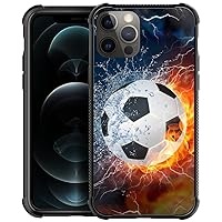 DAIZAG Case Compatible with for iPhone 14 Ice Fire Soccer Phone Case Shockproof Soft TPU Phone Case for Boy Men Gift Case for iPhone 14