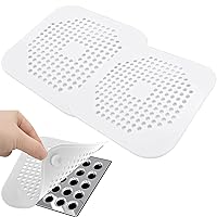 Shower Drain Hair Catcher - Silicone Square Drain Cover for Shower or Kitchen Drain - Catches Hair & Debris Without Blocking Drainage - 5.7- inch Square Drain with Suction Cups 2 Pack (White)