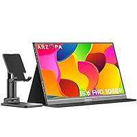 ARZOPA Portable Monitor & Tablet Stand, 15.6'' 1080P FHD Laptop Monitor & Adjustable & Foldable Sturdy Portable Monitor Stand Combination