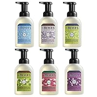 MRS. MEYER'S CLEAN DAY Foaming Hand Soap, 10 Oz. Variety Pack of 6 Scents (Lemon Verbena, Lavender, Rainwater, Watermelon, Apple, Plumberry Scents) Bundle of 6 Items