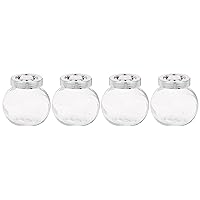 IKEA RAJTAN Spice jar, Glass, Aluminum Color 400.647.02, 1-Pack( 4-Count ), Clear