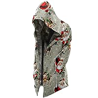 Fleece Jackets for Men Casual Colorblock Full Zip Hoodies Fashion Sherpa Hooded Jacket Fuzzy Long Coat Outerwear