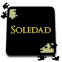 3dRose Soledad Beautiful Girl Baby American Name. Yellow on Black Gift... - Puzzles (pzl-376382-2)