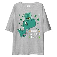 St, Patrick's Day Cute Trex Luck Dino See Kids Happy Unisex Oversized Tee