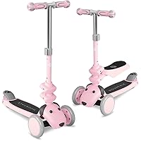 Kids Scooter for Ages 1-12 Years, 3 Wheels Toddler Scooter for Children Age 1-3/3-5/5-8/8-12 Boys and Girls with Adjustable Heights and LED Wheels