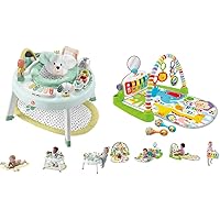Fisher-Price 3-in-1 SnugaPuppy Activity Center, Playmat & Maracas Baby to Toddler Play Gym with Lights Sounds Toys