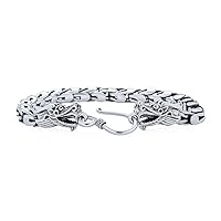 Bling Jewelry Unisex Bali Byzantine Chain Link Asian Dragon Bracelet Eye And Hook Antiqued 925 Sterling Silver For Women Men Teen Hand Crafted Made In Thailand 7, 7.5,8, 9 Inches