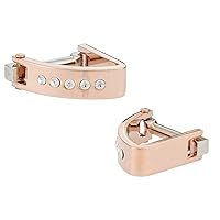 Crystal Wedge Wrap Around Cufflinks in Rose Gold with Travel Presentation Gift Box