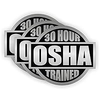 30 Hour OSHA Trained circle (3 PACK) vinyl Hard Hat Helmet Decal by StickerDad® - size: 2