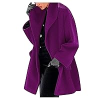Winter Coats for Women Woolen Trench Coat Wool Blend Pea Coat Warm Open Front Trenchcoat Cardigans Pea Coat Overcoar