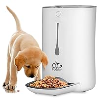 SereneLife Automatic Pet Feeder - Electronic Dogs and Cat Food Dispenser –Programmable Features for Portion and Weight Control and Meal Scheduling – Built-In Voice Recorder and Player,White
