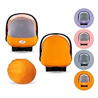 Summer Cozy Cover Sun & Bug Cover (Orange Mango) - The Industry Leading Infant Carrier Cover Trusted by Over 2 Million Moms Worldwide Helps Keep Your Baby from Mosquitos, Insects & The Sun