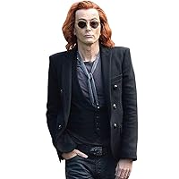 LP-FACON Mens Celebrity Wool Black Pea Coat Jacket For Omen Cospaly