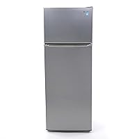 Avanti RA75V3S Apartment Refrigerator Freestanding Slim Design Full Fridge with Top Freezer for Condo, House, Small Kitchen Use, Metallic