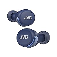 JVC Compact True Wireless Headphones with Active Noise Cancelling, Low-Latency Mode for Gaming and Movies, Bluetooth 5.2, Long Battery Life (up to 21 Hours) - HAA30TA (Blue), Small